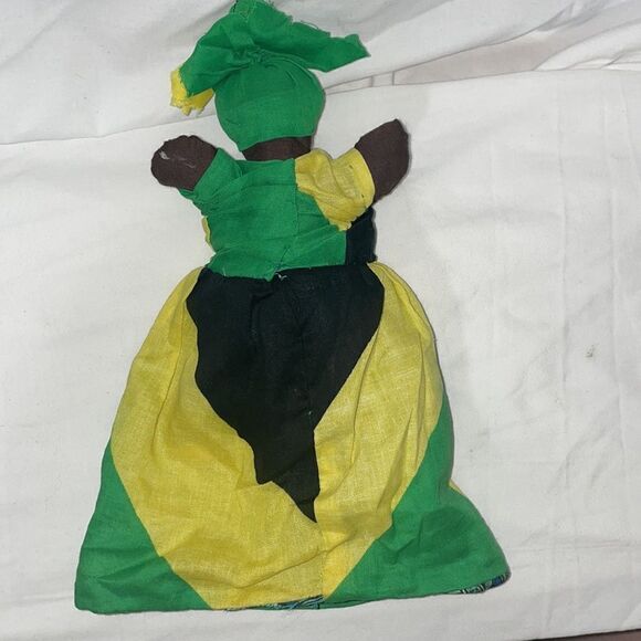 Reversible handmade cloth Jamaica doll - Picture 2 of 5